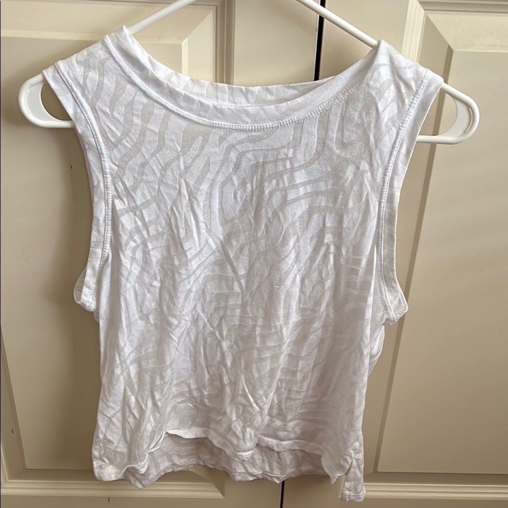 Evolution and Creation White Sleeveless Crop Tank Top